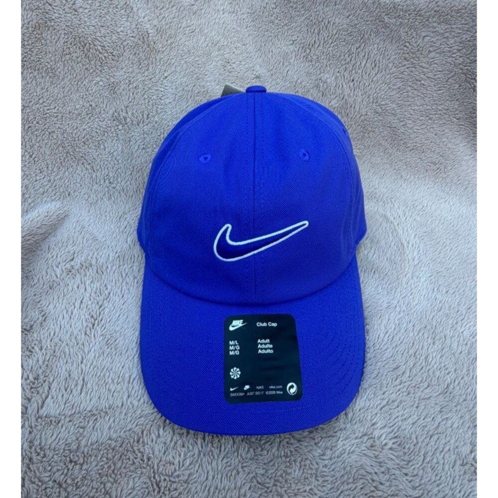 Nike Club Cap Unstructured Futura Swoosh Hat Royal Blue M/L NWT